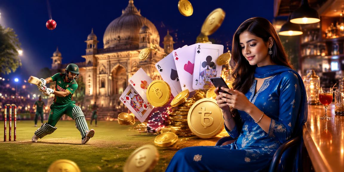 বাংলাদেশ ক্রিকেট বেটিং এর জন্য ক্রিকেট খেলার দৃশ্য, সলবার কামিজ পরে